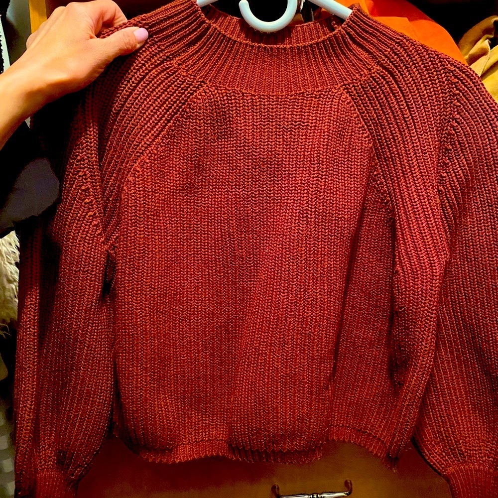 525 America Balloon Sleeve Sweater Pullover in Cinnamon, size Small. - Picture 3 of 4